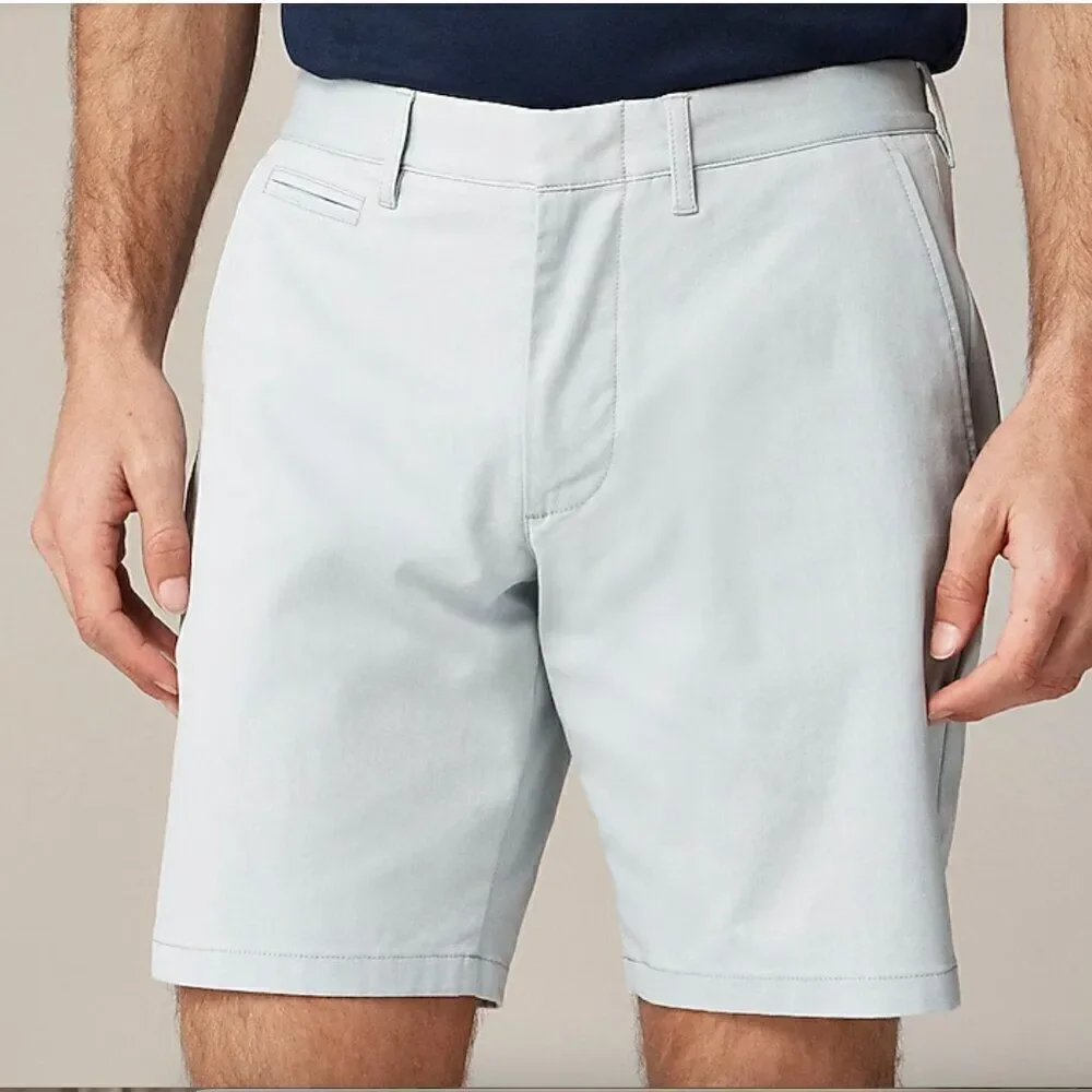 J. Crew BX308 Green white Oxford Tech Shorts NWt size 32 9